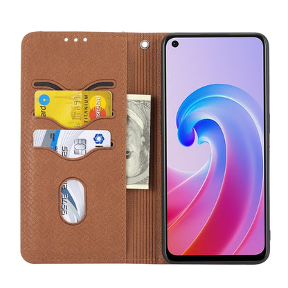 Woven Texture Stitching Magnetic PU Leather Phone Case, For OPPO A96 5G, For OPPO Realme C35, For OPPO Reno7 SE 5G, For OPPO Reno7 5G, For OPPO Realme 9 Pro