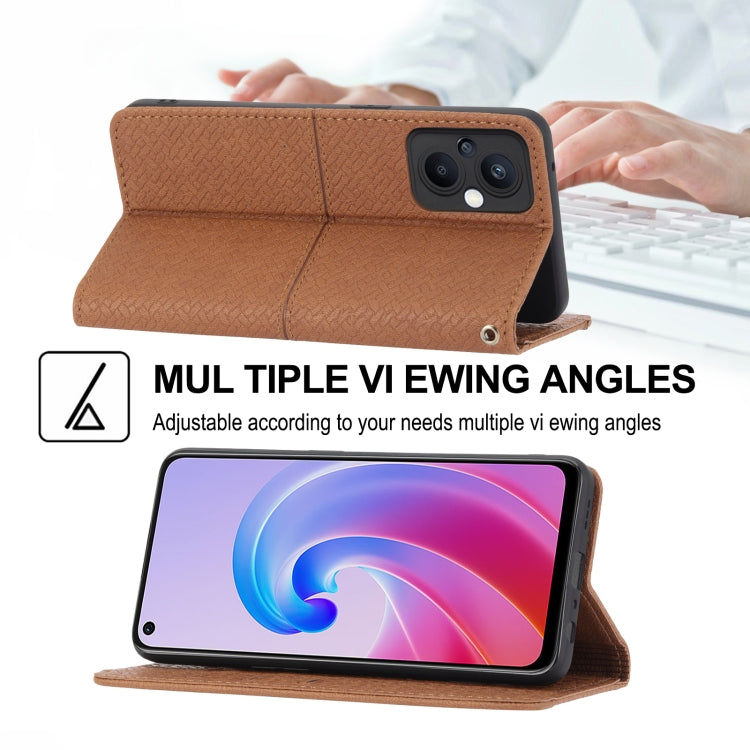 Woven Texture Stitching Magnetic PU Leather Phone Case, For OPPO A96 5G, For OPPO Realme C35, For OPPO Reno7 SE 5G, For OPPO Reno7 5G, For OPPO Realme 9 Pro