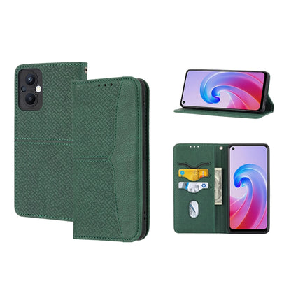 Woven Texture Stitching Magnetic PU Leather Phone Case, For OPPO A96 5G, For OPPO Realme C35, For OPPO Reno7 SE 5G, For OPPO Reno7 5G, For OPPO Realme 9 Pro