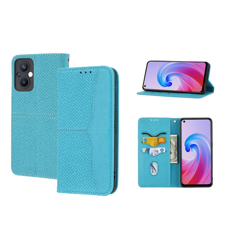 Woven Texture Stitching Magnetic PU Leather Phone Case, For OPPO A96 5G, For OPPO Realme C35, For OPPO Reno7 SE 5G, For OPPO Reno7 5G, For OPPO Realme 9 Pro