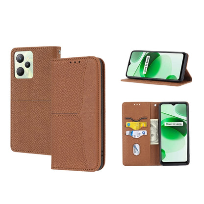 Woven Texture Stitching Magnetic PU Leather Phone Case, For OPPO A96 5G, For OPPO Realme C35, For OPPO Reno7 SE 5G, For OPPO Reno7 5G, For OPPO Realme 9 Pro