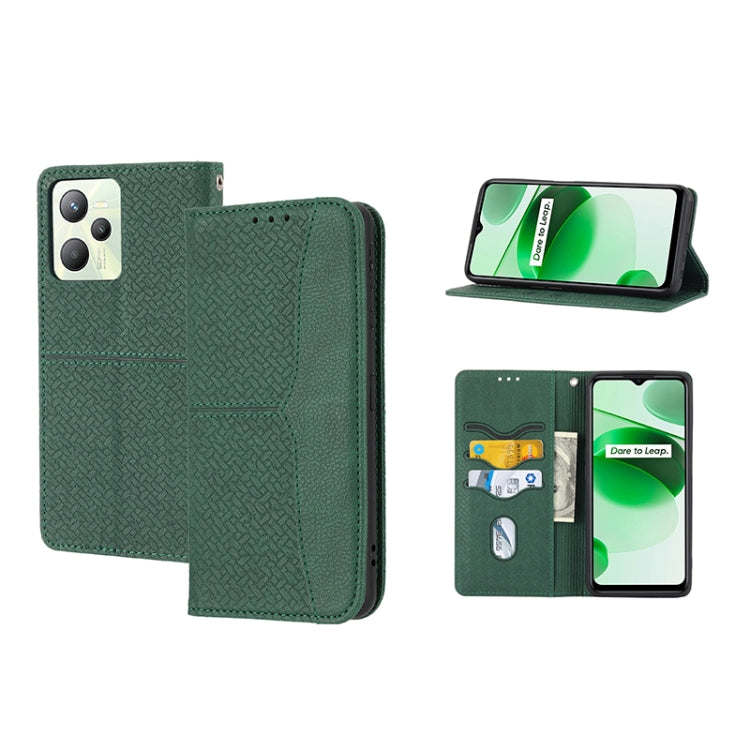 Woven Texture Stitching Magnetic PU Leather Phone Case, For OPPO A96 5G, For OPPO Realme C35, For OPPO Reno7 SE 5G, For OPPO Reno7 5G, For OPPO Realme 9 Pro