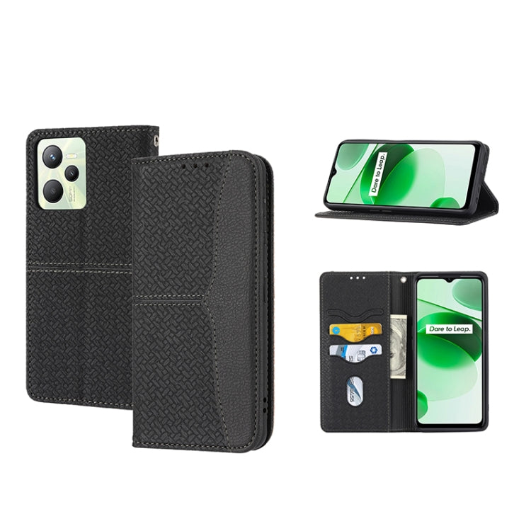 Woven Texture Stitching Magnetic PU Leather Phone Case, For OPPO A96 5G, For OPPO Realme C35, For OPPO Reno7 SE 5G, For OPPO Reno7 5G, For OPPO Realme 9 Pro