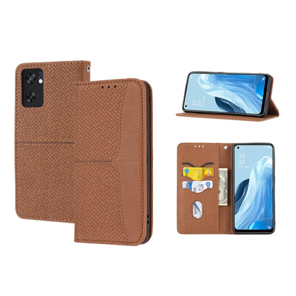 Woven Texture Stitching Magnetic PU Leather Phone Case, For OPPO A96 5G, For OPPO Realme C35, For OPPO Reno7 SE 5G, For OPPO Reno7 5G, For OPPO Realme 9 Pro