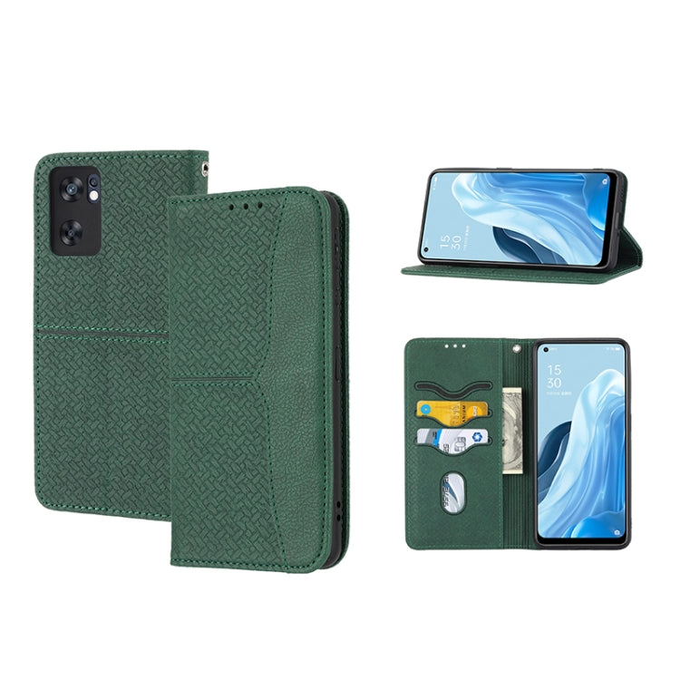 Woven Texture Stitching Magnetic PU Leather Phone Case, For OPPO A96 5G, For OPPO Realme C35, For OPPO Reno7 SE 5G, For OPPO Reno7 5G, For OPPO Realme 9 Pro