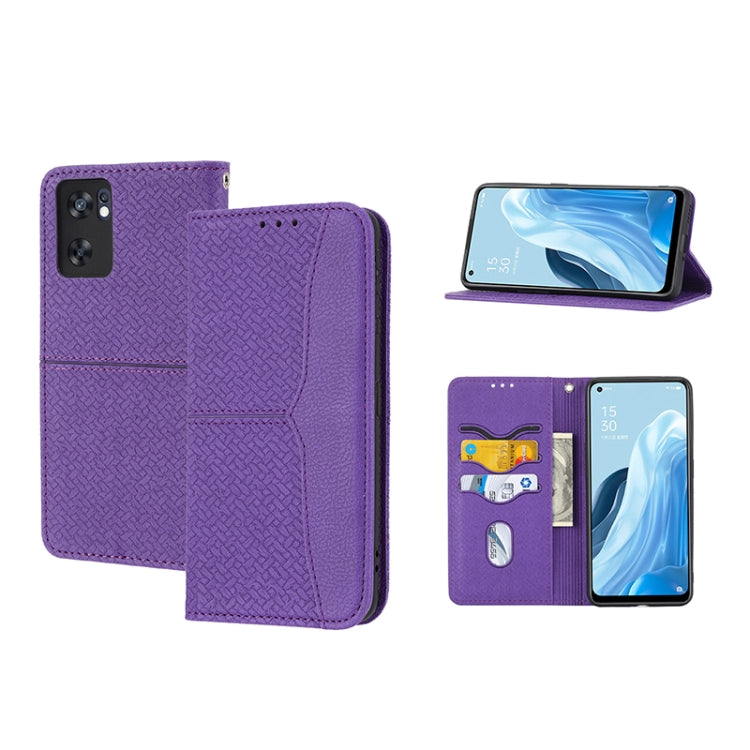 Woven Texture Stitching Magnetic PU Leather Phone Case, For OPPO A96 5G, For OPPO Realme C35, For OPPO Reno7 SE 5G, For OPPO Reno7 5G, For OPPO Realme 9 Pro