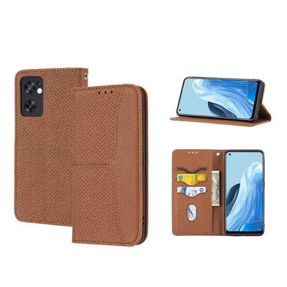 Woven Texture Stitching Magnetic PU Leather Phone Case, For OPPO A96 5G, For OPPO Realme C35, For OPPO Reno7 SE 5G, For OPPO Reno7 5G, For OPPO Realme 9 Pro