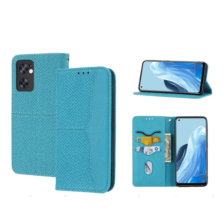 Woven Texture Stitching Magnetic PU Leather Phone Case, For OPPO A96 5G, For OPPO Realme C35, For OPPO Reno7 SE 5G, For OPPO Reno7 5G, For OPPO Realme 9 Pro
