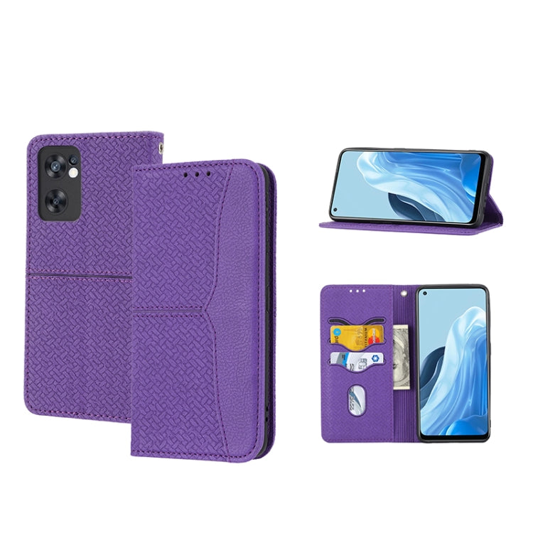 Woven Texture Stitching Magnetic PU Leather Phone Case, For OPPO A96 5G, For OPPO Realme C35, For OPPO Reno7 SE 5G, For OPPO Reno7 5G, For OPPO Realme 9 Pro