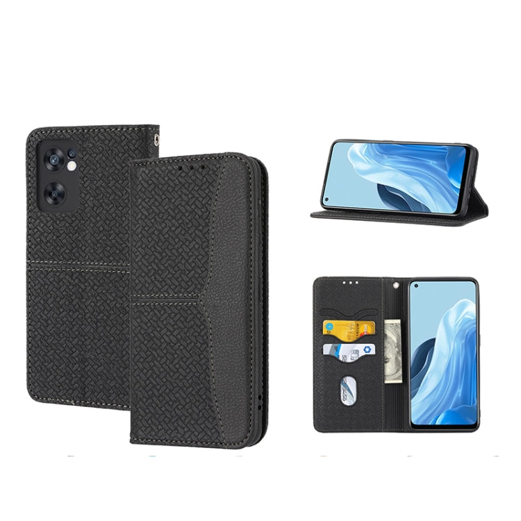Woven Texture Stitching Magnetic PU Leather Phone Case, For OPPO A96 5G, For OPPO Realme C35, For OPPO Reno7 SE 5G, For OPPO Reno7 5G, For OPPO Realme 9 Pro