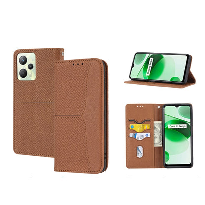 Woven Texture Stitching Magnetic PU Leather Phone Case, For OPPO A96 5G, For OPPO Realme C35, For OPPO Reno7 SE 5G, For OPPO Reno7 5G, For OPPO Realme 9 Pro