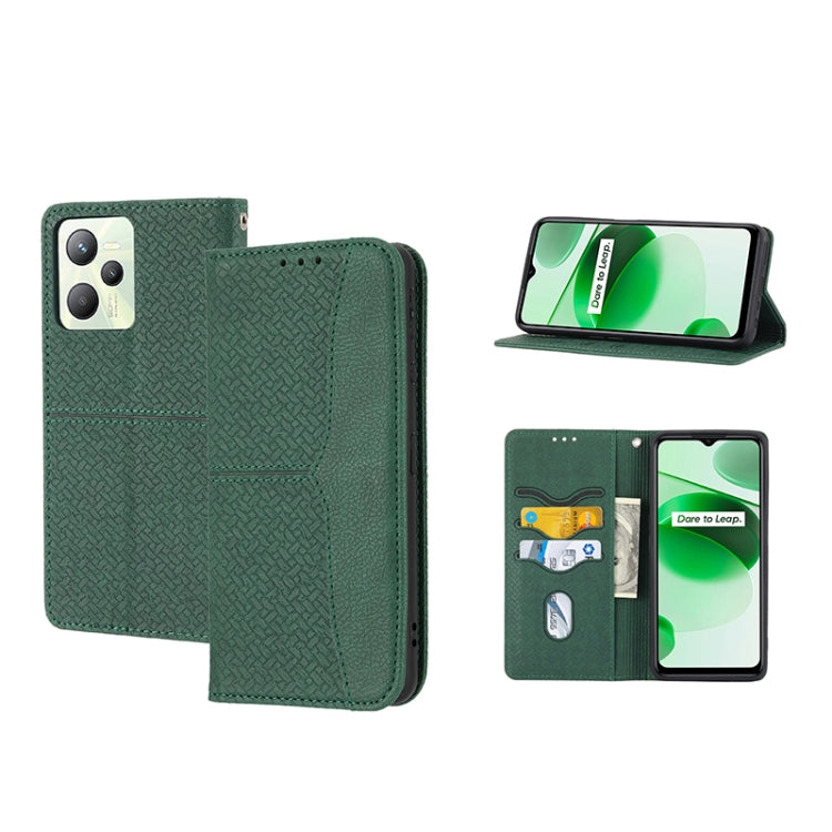 Woven Texture Stitching Magnetic PU Leather Phone Case, For OPPO A96 5G, For OPPO Realme C35, For OPPO Reno7 SE 5G, For OPPO Reno7 5G, For OPPO Realme 9 Pro