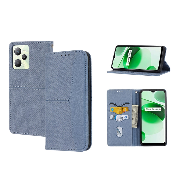 Woven Texture Stitching Magnetic PU Leather Phone Case, For OPPO A96 5G, For OPPO Realme C35, For OPPO Reno7 SE 5G, For OPPO Reno7 5G, For OPPO Realme 9 Pro