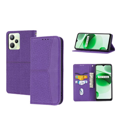 Woven Texture Stitching Magnetic PU Leather Phone Case, For OPPO A96 5G, For OPPO Realme C35, For OPPO Reno7 SE 5G, For OPPO Reno7 5G, For OPPO Realme 9 Pro