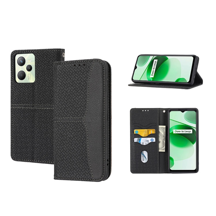 Woven Texture Stitching Magnetic PU Leather Phone Case, For OPPO A96 5G, For OPPO Realme C35, For OPPO Reno7 SE 5G, For OPPO Reno7 5G, For OPPO Realme 9 Pro