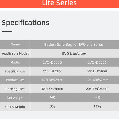 Sunnylife EVO-DC356 3 in 1 Battery Explosion-proof Bag for EVO Lite, EVO-DC356
