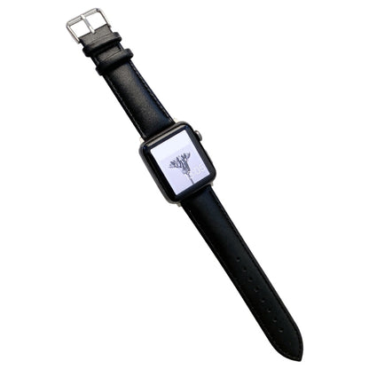 Glossy Leather Watchband For Apple Watch Series, 7 41mm / 6&SE&5&4 40mm / 3&2&1 38mm, 7 45mm / 6&SE&5&4 44mm / 3&2&1 42mm