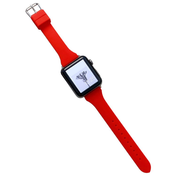 Small Waist Silicone Watchband For Apple Watch Series, 7 41mm / 6&SE&5&4 40mm / 3&2&1 38mm, 7 45mm / 6&SE&5&4 44mm / 3&2&1 42mm