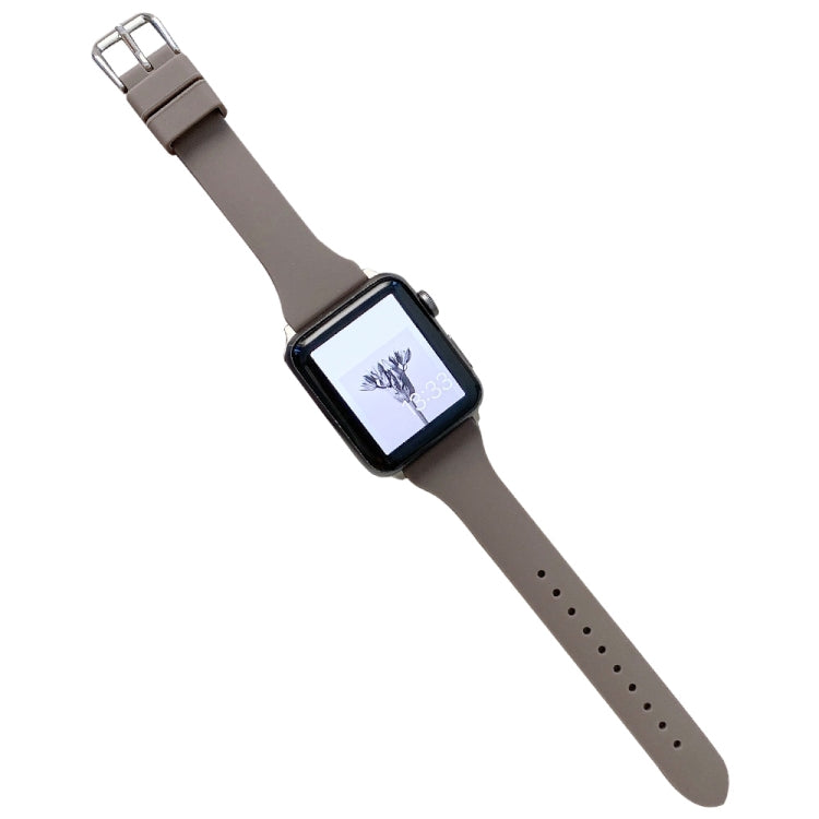 Small Waist Silicone Watchband For Apple Watch Series, 7 41mm / 6&SE&5&4 40mm / 3&2&1 38mm, 7 45mm / 6&SE&5&4 44mm / 3&2&1 42mm