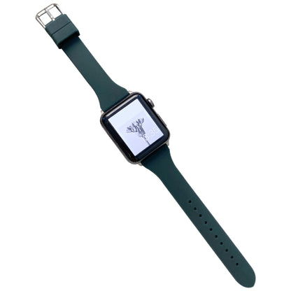 Small Waist Silicone Watchband For Apple Watch Series, 7 41mm / 6&SE&5&4 40mm / 3&2&1 38mm, 7 45mm / 6&SE&5&4 44mm / 3&2&1 42mm
