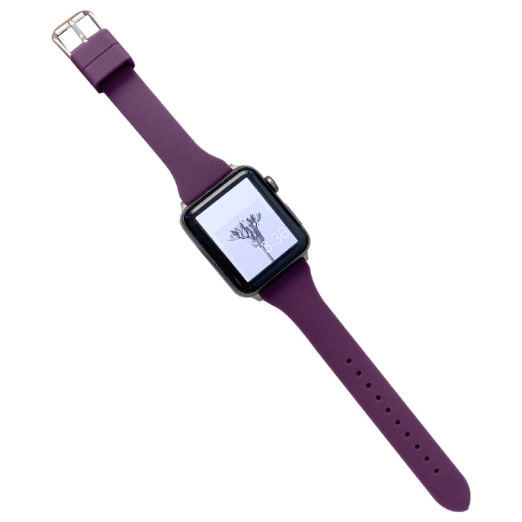 Small Waist Silicone Watchband For Apple Watch Series, 7 41mm / 6&SE&5&4 40mm / 3&2&1 38mm, 7 45mm / 6&SE&5&4 44mm / 3&2&1 42mm