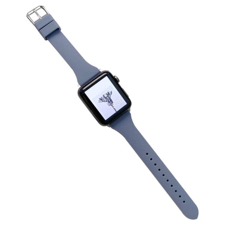 Small Waist Silicone Watchband For Apple Watch Series, 7 41mm / 6&SE&5&4 40mm / 3&2&1 38mm, 7 45mm / 6&SE&5&4 44mm / 3&2&1 42mm