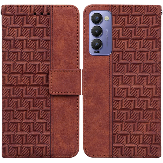 Geometric Embossed Leather Phone Case, For Tecno Camon 18 / 18P, For Tecno Camon 18 Premier, For Tecno Camon 18i, For Tecno Phantom X, For Tecno Pop 5 LTE BD4, For Tecno Pop 5P, For Tecno Pova 2, For Tecno Pova LD7, For Tecno Pova Neo LE6              ...