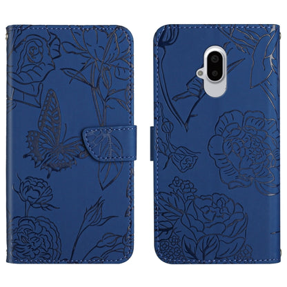 Skin Feel Butterfly Peony Embossed Leather Phone Case, For Google Pixel 6, For Google Pixel 6 Pro, For Google Pixel 6a, For Google Pixel 7 5G, For Google Pixel 7 Pro 5G, For Fujitsu Arrows F-52B