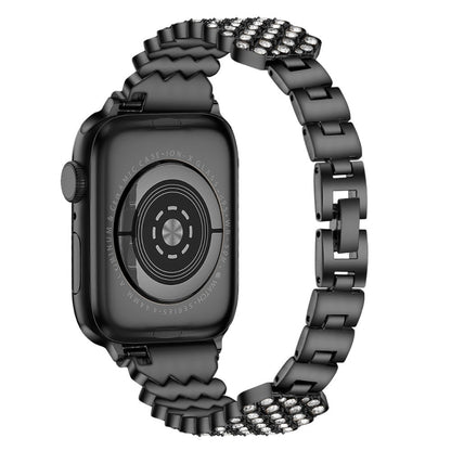 Heart Diamond Metal Watchband For Apple Watch Series, 7 41mm / 6&SE&5&4 40mm / 3&2&1 38mm, 7 45mm / 6&SE&5&4 44mm / 3&2&1 42mm