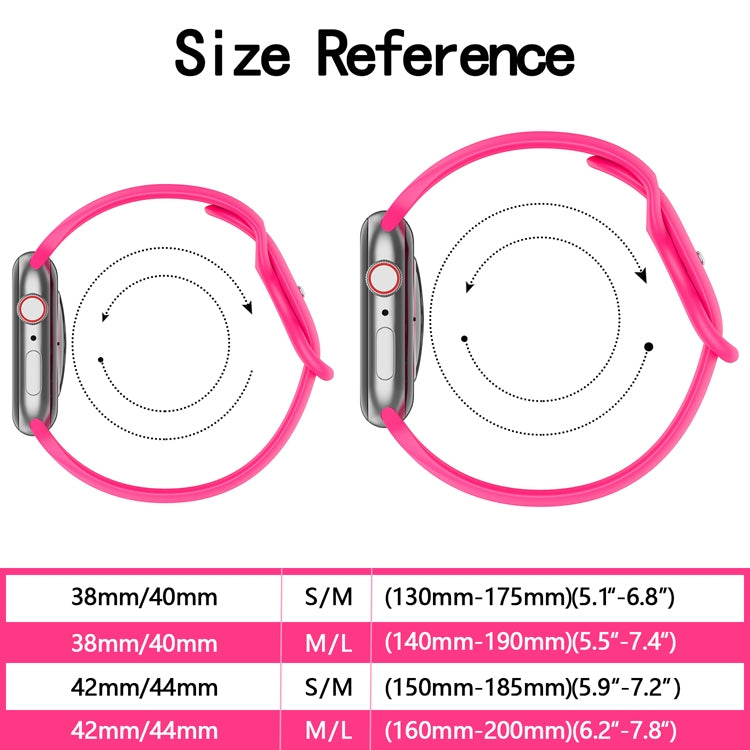 Butterfly Buckle Silicone Watchband, Size: S For Apple Watch Series, 7 41mm / 6&SE&5&4 40mm / 3&2&1 38mm, 7 45mm / 6&SE&5&4 44mm / 3&2&1 42mm