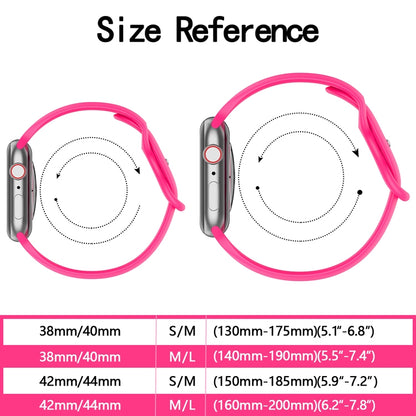 Butterfly Buckle Silicone Watchband, Size: S For Apple Watch Series, 7 41mm / 6&SE&5&4 40mm / 3&2&1 38mm, 7 45mm / 6&SE&5&4 44mm / 3&2&1 42mm