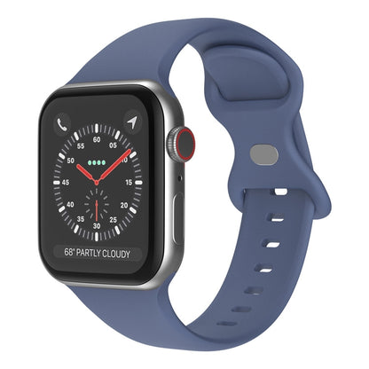 Butterfly Buckle Silicone Watchband, Size: S For Apple Watch Series, 7 41mm / 6&SE&5&4 40mm / 3&2&1 38mm, 7 45mm / 6&SE&5&4 44mm / 3&2&1 42mm