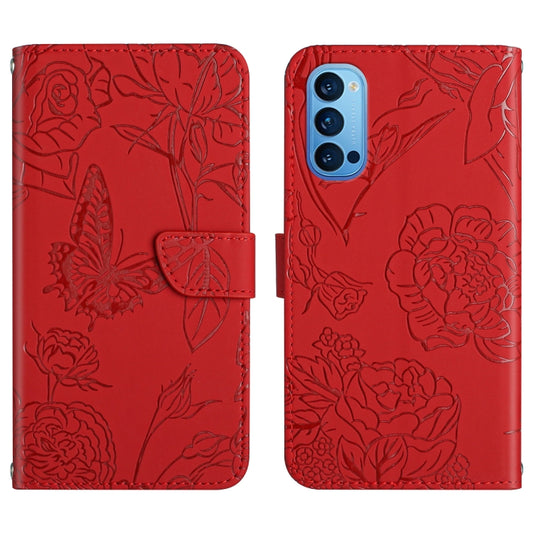 Skin Feel Butterfly Peony Embossed Leather Phone Case, For OPPO Reno4 Pro, For OPPO Reno4 Z 5G, For OPPO Reno5 4G, For OPPO Reno5 5G, For OPPO Reno5 Pro 5G, For OPPO Reno6 Pro 5G, For OPPO Reno6 5G, For OPPO Reno6 Pro+, For OPPO Realme 5