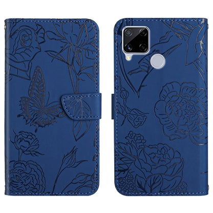 Skin Feel Butterfly Peony Embossed Leather Phone Case, For OPPO Realme C15 / C12, For OPPO Realme C20 / C21, For OPPO Realme C31, For OPPO Realme C35, For OPPO Realme GT, For OPPO Realme GT Master