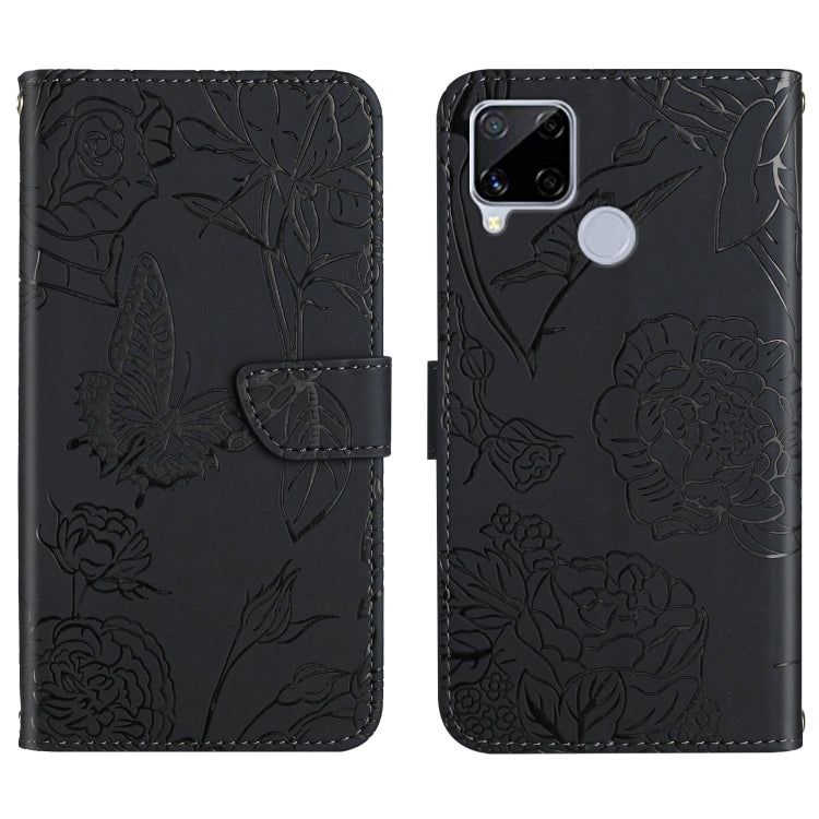 Skin Feel Butterfly Peony Embossed Leather Phone Case, For OPPO Realme C15 / C12, For OPPO Realme C20 / C21, For OPPO Realme C31, For OPPO Realme C35, For OPPO Realme GT, For OPPO Realme GT Master
