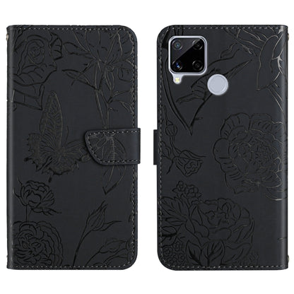 Skin Feel Butterfly Peony Embossed Leather Phone Case, For OPPO Realme C15 / C12, For OPPO Realme C20 / C21, For OPPO Realme C31, For OPPO Realme C35, For OPPO Realme GT, For OPPO Realme GT Master