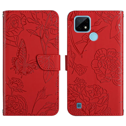 Skin Feel Butterfly Peony Embossed Leather Phone Case, For OPPO Realme C15 / C12, For OPPO Realme C20 / C21, For OPPO Realme C31, For OPPO Realme C35, For OPPO Realme GT, For OPPO Realme GT Master