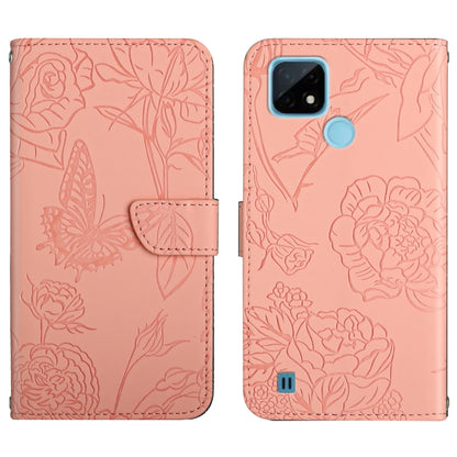 Skin Feel Butterfly Peony Embossed Leather Phone Case, For OPPO Realme C15 / C12, For OPPO Realme C20 / C21, For OPPO Realme C31, For OPPO Realme C35, For OPPO Realme GT, For OPPO Realme GT Master