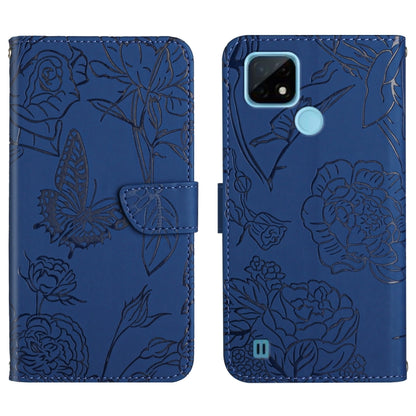 Skin Feel Butterfly Peony Embossed Leather Phone Case, For OPPO Realme C15 / C12, For OPPO Realme C20 / C21, For OPPO Realme C31, For OPPO Realme C35, For OPPO Realme GT, For OPPO Realme GT Master