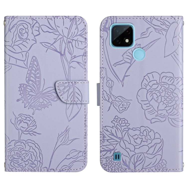 Skin Feel Butterfly Peony Embossed Leather Phone Case, For OPPO Realme C15 / C12, For OPPO Realme C20 / C21, For OPPO Realme C31, For OPPO Realme C35, For OPPO Realme GT, For OPPO Realme GT Master