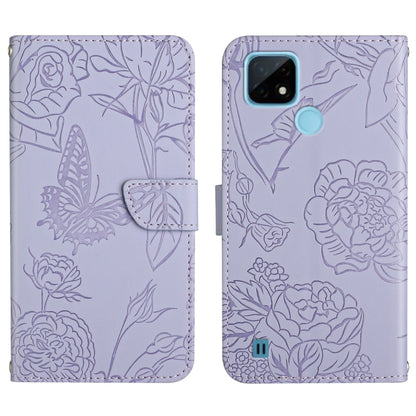 Skin Feel Butterfly Peony Embossed Leather Phone Case, For OPPO Realme C15 / C12, For OPPO Realme C20 / C21, For OPPO Realme C31, For OPPO Realme C35, For OPPO Realme GT, For OPPO Realme GT Master