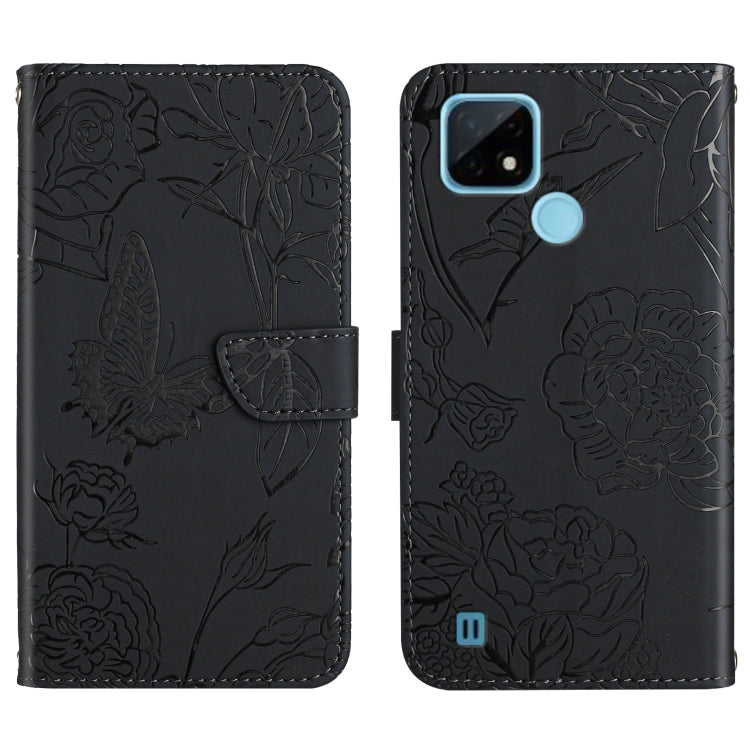 Skin Feel Butterfly Peony Embossed Leather Phone Case, For OPPO Realme C15 / C12, For OPPO Realme C20 / C21, For OPPO Realme C31, For OPPO Realme C35, For OPPO Realme GT, For OPPO Realme GT Master