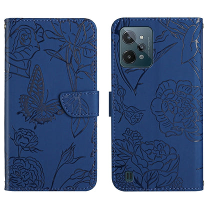 Skin Feel Butterfly Peony Embossed Leather Phone Case, For OPPO Realme C15 / C12, For OPPO Realme C20 / C21, For OPPO Realme C31, For OPPO Realme C35, For OPPO Realme GT, For OPPO Realme GT Master
