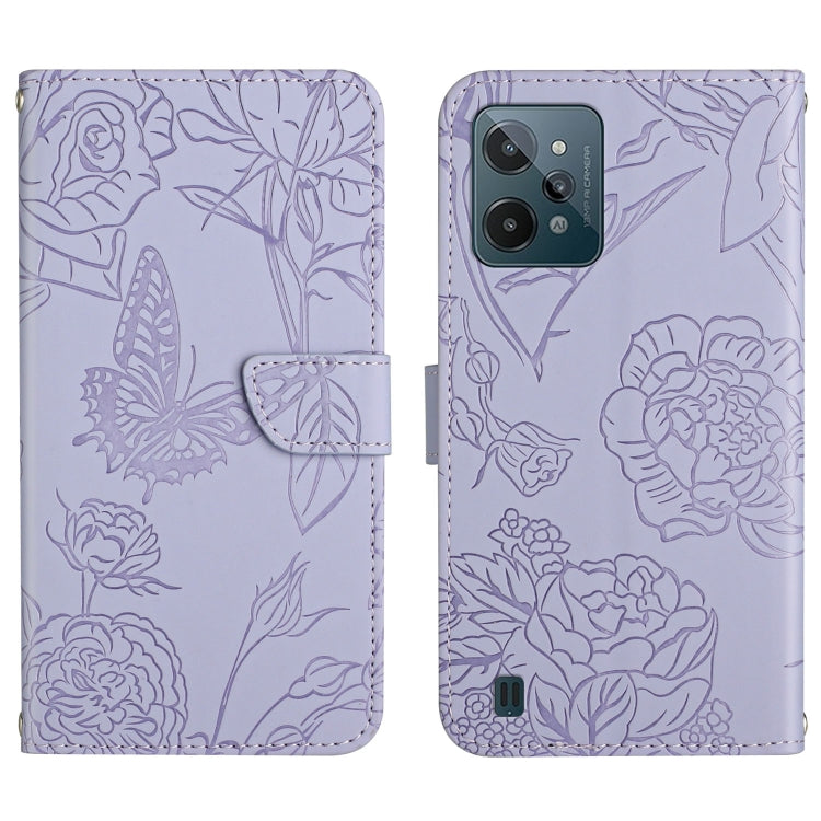 Skin Feel Butterfly Peony Embossed Leather Phone Case, For OPPO Realme C15 / C12, For OPPO Realme C20 / C21, For OPPO Realme C31, For OPPO Realme C35, For OPPO Realme GT, For OPPO Realme GT Master