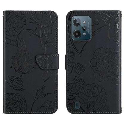 Skin Feel Butterfly Peony Embossed Leather Phone Case, For OPPO Realme C15 / C12, For OPPO Realme C20 / C21, For OPPO Realme C31, For OPPO Realme C35, For OPPO Realme GT, For OPPO Realme GT Master