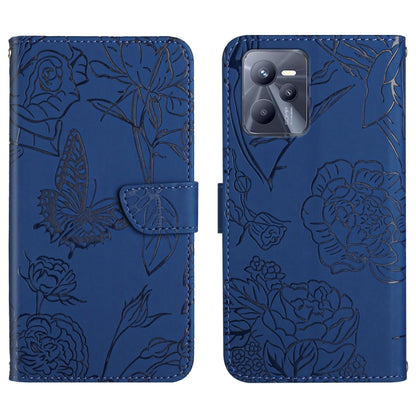 Skin Feel Butterfly Peony Embossed Leather Phone Case, For OPPO Realme C15 / C12, For OPPO Realme C20 / C21, For OPPO Realme C31, For OPPO Realme C35, For OPPO Realme GT, For OPPO Realme GT Master