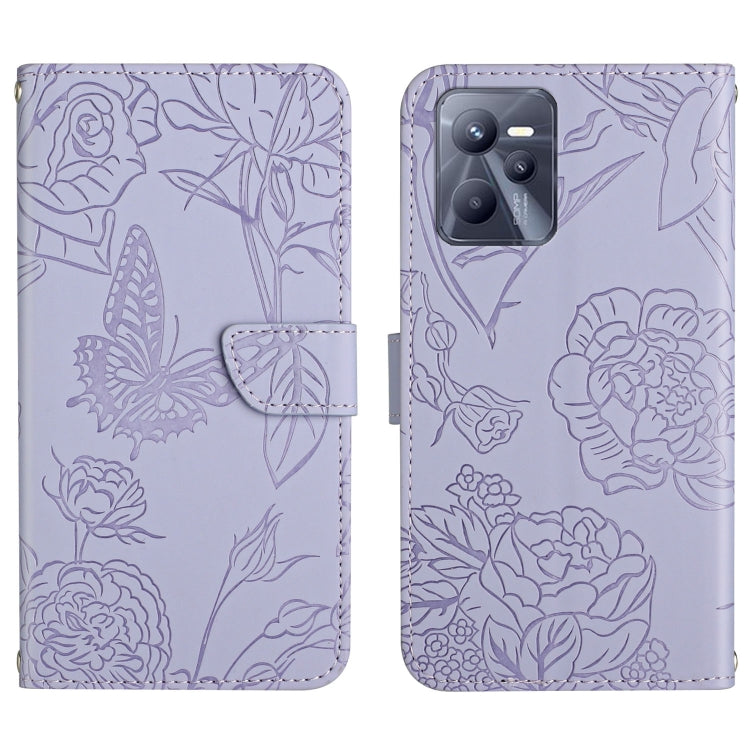 Skin Feel Butterfly Peony Embossed Leather Phone Case, For OPPO Realme C15 / C12, For OPPO Realme C20 / C21, For OPPO Realme C31, For OPPO Realme C35, For OPPO Realme GT, For OPPO Realme GT Master