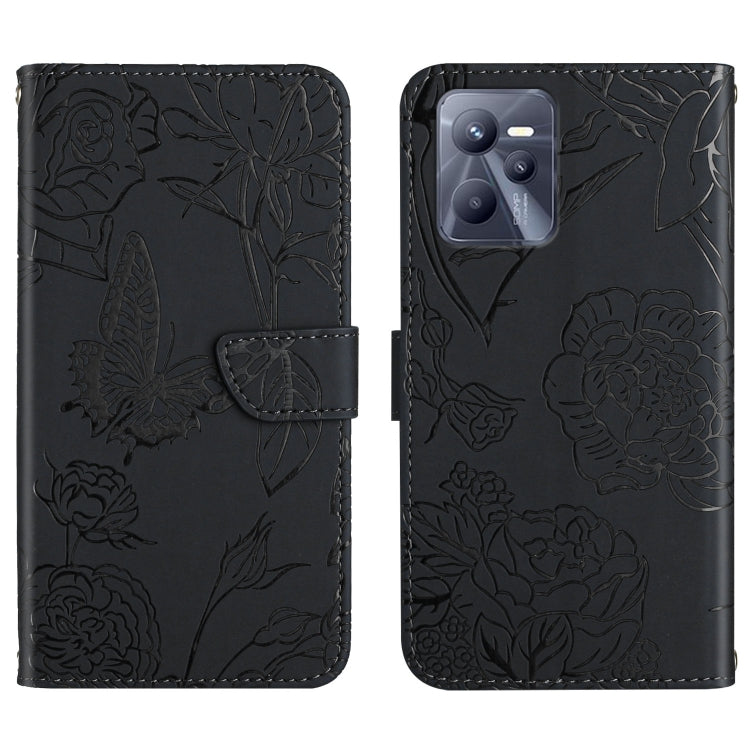 Skin Feel Butterfly Peony Embossed Leather Phone Case, For OPPO Realme C15 / C12, For OPPO Realme C20 / C21, For OPPO Realme C31, For OPPO Realme C35, For OPPO Realme GT, For OPPO Realme GT Master
