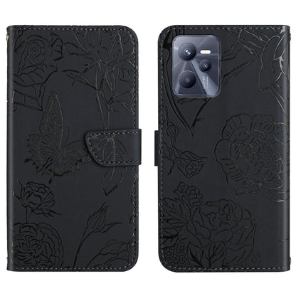 Skin Feel Butterfly Peony Embossed Leather Phone Case, For OPPO Realme C15 / C12, For OPPO Realme C20 / C21, For OPPO Realme C31, For OPPO Realme C35, For OPPO Realme GT, For OPPO Realme GT Master