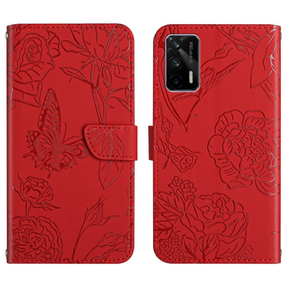 Skin Feel Butterfly Peony Embossed Leather Phone Case, For OPPO Realme C15 / C12, For OPPO Realme C20 / C21, For OPPO Realme C31, For OPPO Realme C35, For OPPO Realme GT, For OPPO Realme GT Master